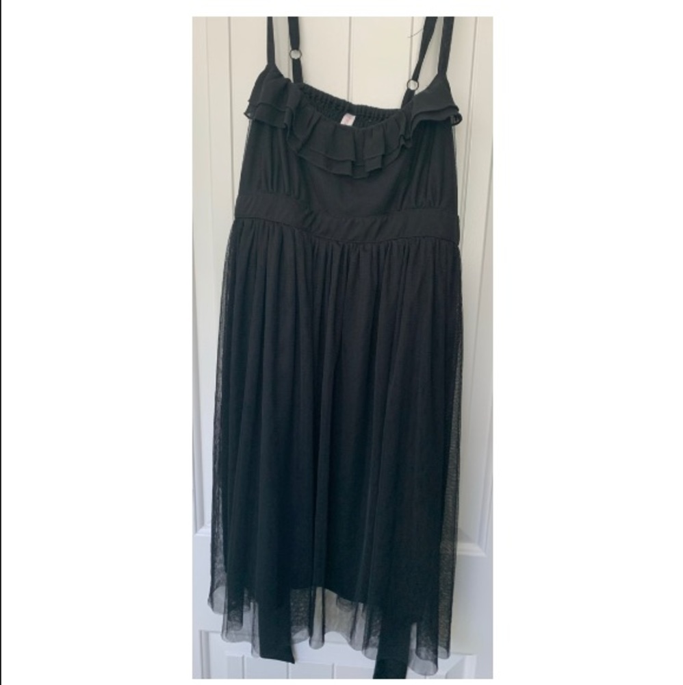 Black Ruffle and Tulle Dress